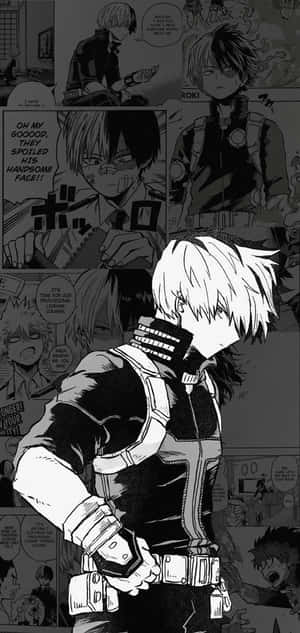 Dress Up In Style With This Fashionable Todoroki Black Design! Wallpaper