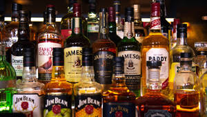 Drinking Alcohol Bottles Variation Wallpaper