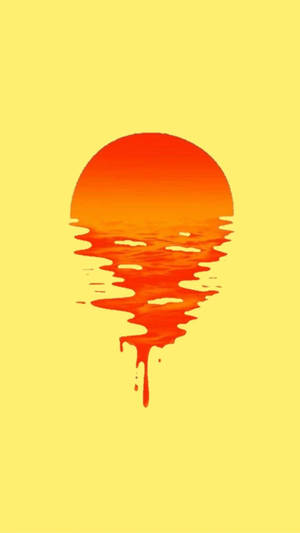 Dripping Sun Orange Background Wallpaper