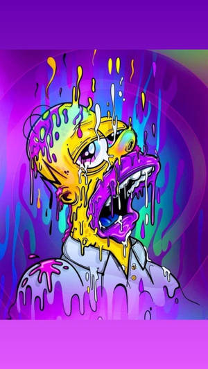 Drippy Aesthetic Homer Simpson Wallpaper