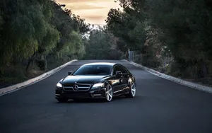 Driving Elegance In Black – The Mercedes Black Wallpaper
