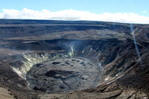 Drone Shot Kilauea Volcano Crater Wallpaper