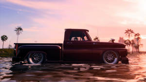 Dropped Truck On Water Wallpaper