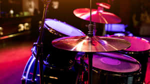 Drumset Under Stage Lights.jpg Wallpaper
