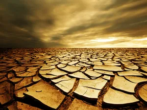 Dry Desert At Sunset Wallpaper