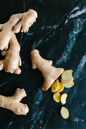 Dry Ginger Root Vegetables Sliced Wallpaper