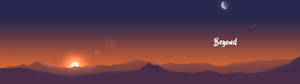 Dual Monitor Sunset Over Mountains Wallpaper