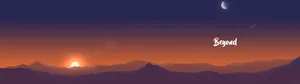 Dual Monitor Sunset Over Mountains Wallpaper