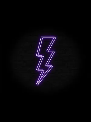 Dual Purple Neon Lightning In Black Wallpaper