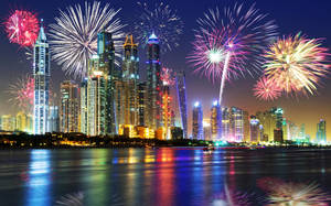 Dubai 4k With Beautiful Fireworks Wallpaper