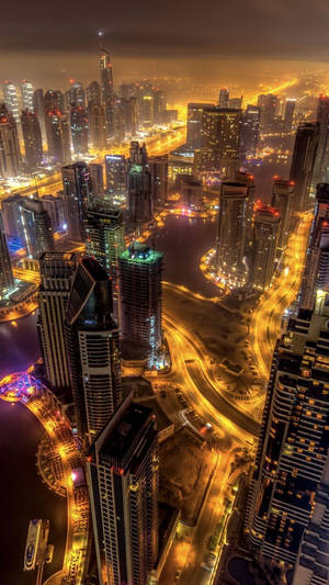 Dubai Bright City Lights Wallpaper