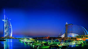 Dubai Dark Blue Sky Wallpaper