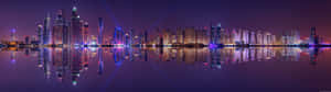 Dubai Marina Night Panorama Wallpaper