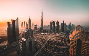 Dubai Sunset Cityscape Wallpaper