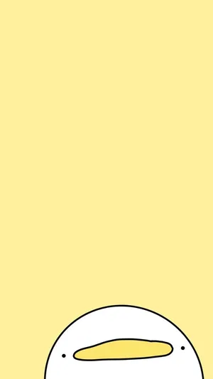 Duck Face Over Cute Pastel Yellow Aesthetic Wallpaper