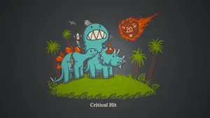 Dungeons And Dragons D20 Cute Dinosaurs Wallpaper