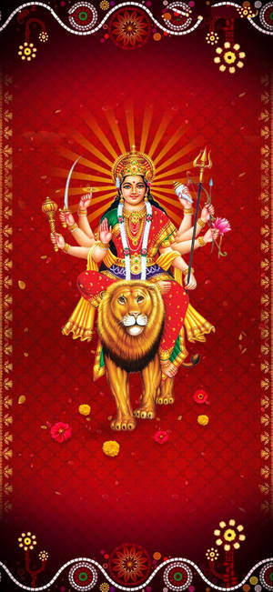 Durga Devi Festive Background Wallpaper