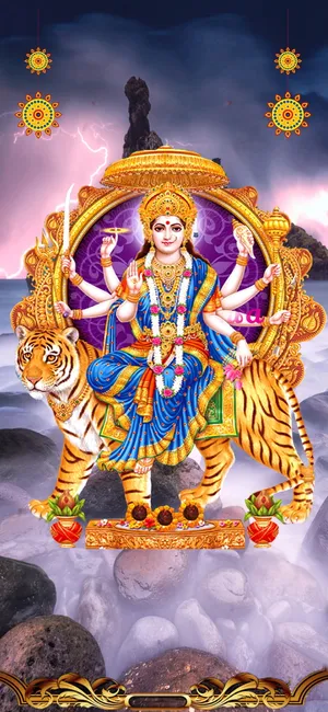 Durga Devi In A Storm Wallpaper