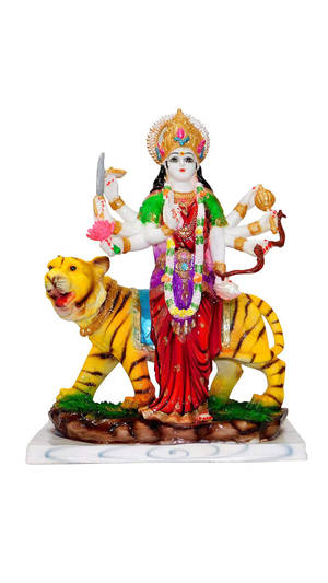 Durga Mata Hd Beside The Tiger Wallpaper