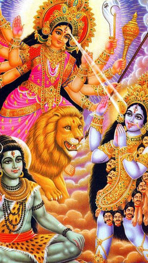 Durga Mata Hd Giving Power Wallpaper