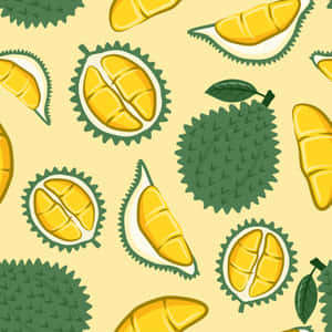 Durian Fruit Pattern Background Wallpaper