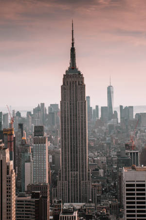 Dusk Over Empire State Building Wallpaper