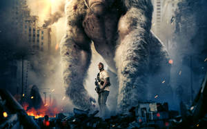 Dwayne Johnson In Rampage Hollywood Movie Wallpaper