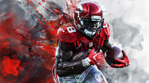 Dynamic Football Player Artistic Background Wallpaper