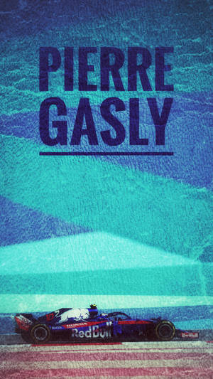 Dynamic Portrait Of Pierre Gasly Framed In Blue Gradient Background Wallpaper