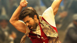 Dynamic Ram Charan Exhibiting His Dance Moves In Hd. Wallpaper