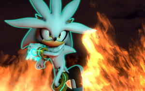 Dynamic Silver The Hedgehog In Action Wallpaper