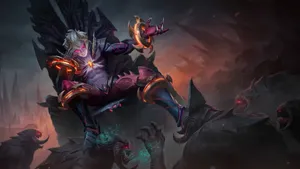 Dyrroth Mobile Legends Sitting On Throne Wallpaper