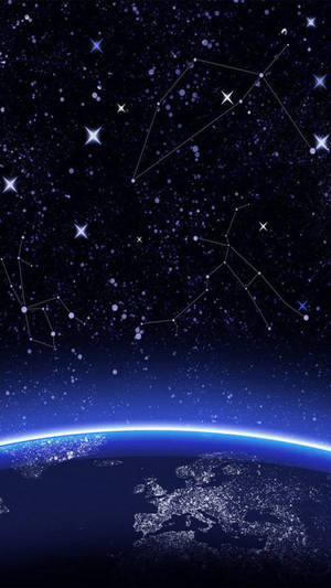Earth And Galaxy Phone Wallpaper