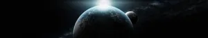 Earth And Moon In Dark Universe Wallpaper