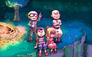Earthbound Stargazing At Night Wallpaper