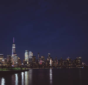 East River New York City Night View Wallpaper