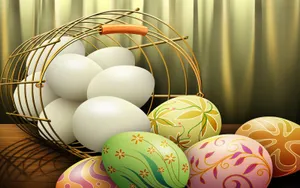 Easter Desktop Egg Basket Wallpaper