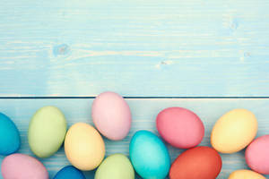 Easter Desktop Eggs On Boards Wallpaper