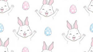 Easter Eggs And White Rabbits Wallpaper
