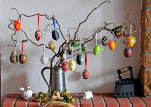 Easter Eggs Ornaments And Decoration Wallpaper