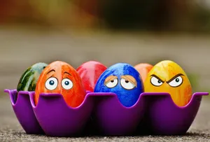 Easter Eggs With Emoji Faces Wallpaper