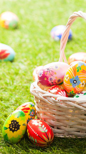 Easter In Basket Phone Wallpaper