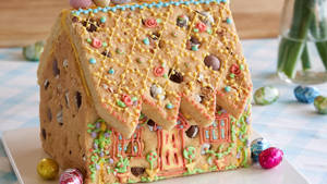 Eastern Sunday Gingerbread House Wallpaper