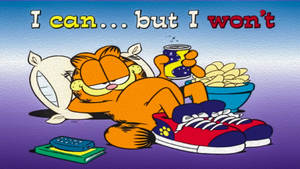 Eat And Chill Garfield Wallpaper