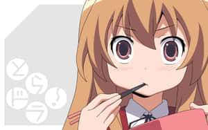 Eating Anime Girl Taiga Aisaka Wallpaper