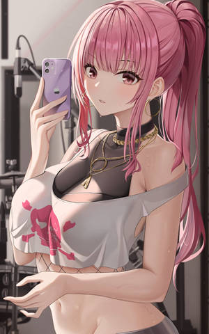 Ecchi Mirror Selfie Wallpaper