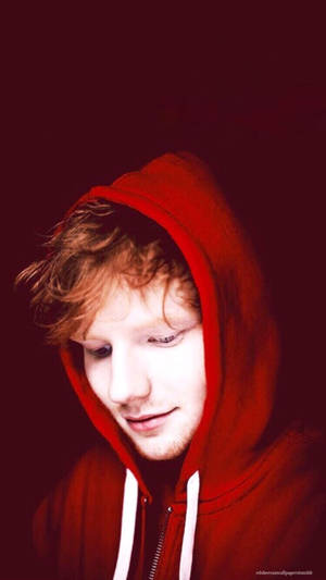 Ed Sheeran In Red Hoodie Wallpaper