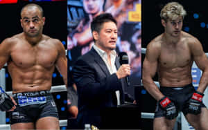 Eddie Alvarez Showcasing His Strength In The Tnt Octagon Fight. Wallpaper