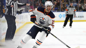 Edmonton Oilers Defenseman Darnell Nurse Against Calgary Flames Wallpaper