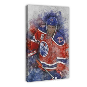Edmonton Oilers Leon Draisaitl Painting Canvas Wallpaper